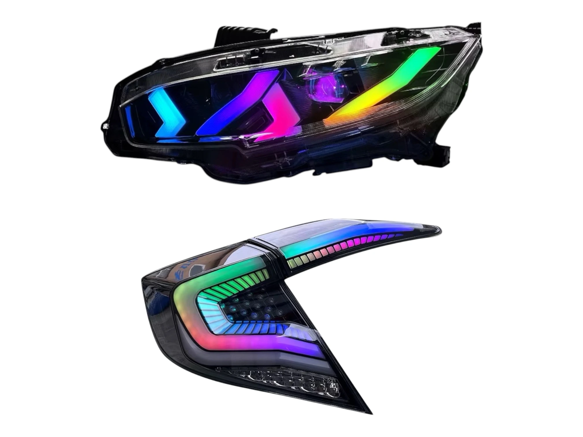 RGB Headlights + Taillights Bundle (Both Pairs) for Honda Civic Type R FK8